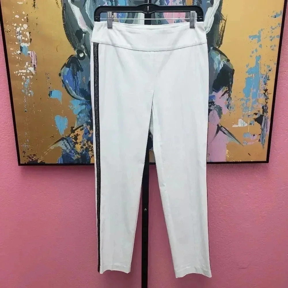UP! White Pant with Black/Metallic Tuxedo Stripe